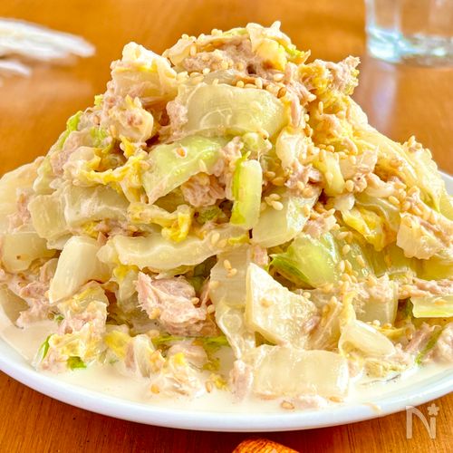 〖白菜がたっぷり食べられる〗レンジでツナマヨあえ
