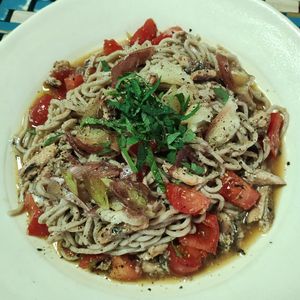 M＊Pの作ってみた!投稿(いわしの缶詰で簡単♪いわしとトマトの冷やしそば)