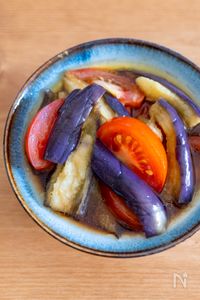 【リピ確定】レンジだけ！じゅわとろ茄子とトマトの和風マリネ