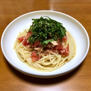Nao★彡の作ってみた!投稿(【青じそ香る♪】トマトとツナのやみつき無限パスタ！)