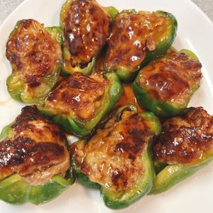 サラの作ってみた!投稿(満足おかず！焼肉のたれで♪ピーマンの豚こま詰め)