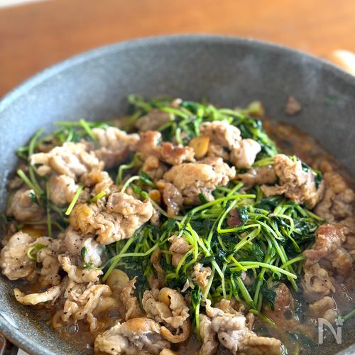 ご飯3杯いける豚こま豆苗炒め【10分飯】