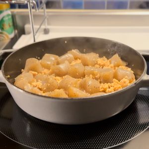 funinmans_mesiの作ってみた!投稿(包丁なしで超速攻！鶏ひき肉とこんにゃくのご飯進む胡麻だく甘辛)