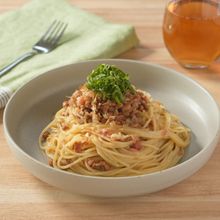 ボウルで混ぜるだけ！【納豆と梅おかかの白だし冷製パスタ】