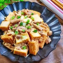 味染みウマぁ~！厚揚げきのこと豚こまのすき煮