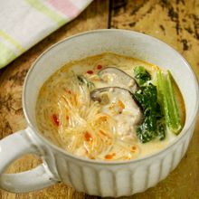 簡単満足スープ♪【担々麺風春雨スープ】別茹で不要ですぐできる