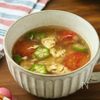 ぱぱっと!ほっこり♪オクラとミニトマトのかき玉スープ