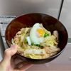 ケの作ってみた!投稿(パパッと作れる節約丼！『胸肉と白菜のすき焼き風どんぶり』)