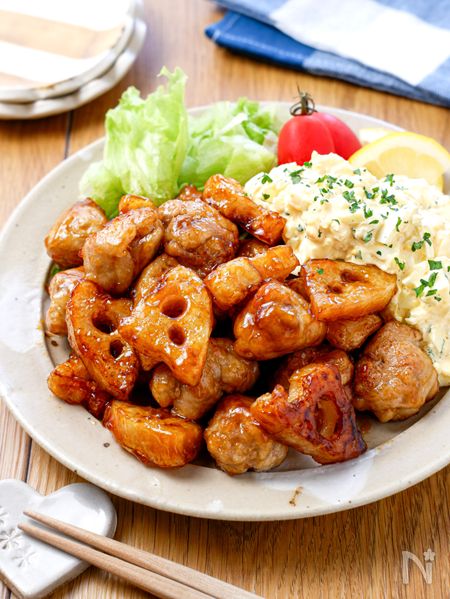 豚こま肉のれんこんタルタル