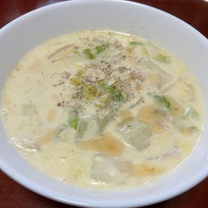 りんごの作ってみた!投稿(【白菜とひき肉の塩豆乳スープ】食材２つで大満足！白菜が主役♪)