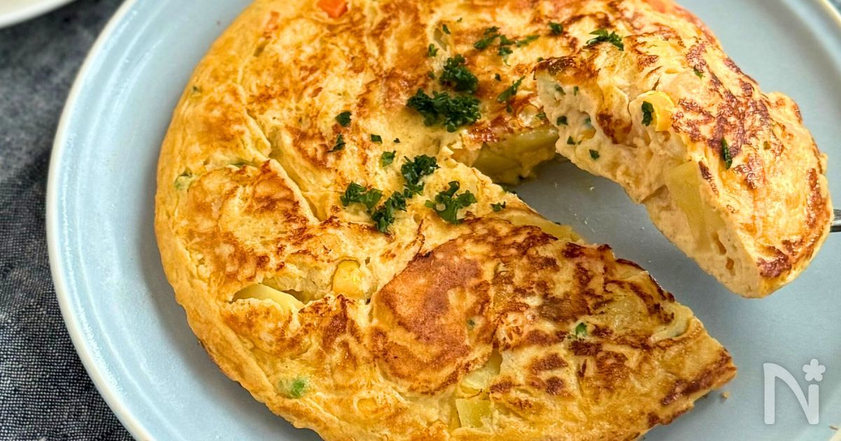 味つけ一発！野菜たっぷりオムレツ