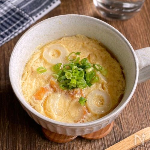 カップ1つで簡単！3分で作れる「ちくわの茶碗蒸し風」