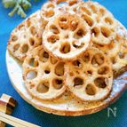 カリカリ蓮根のアンチョビバター醤油炒め