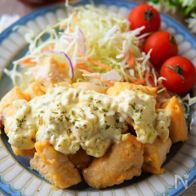 【鶏むね肉の揚げないチキン南蛮】あっさりしてて美味しい!😋
