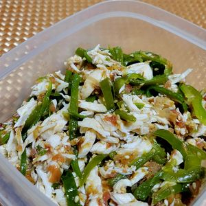 ヴェルの作ってみた!投稿(ささ身とピーマンの梅おかかサラダ【#作り置き#お弁当】)