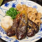 じゅわっとしみしみ茄子がおいしい♡【豚肉と焼き茄子の甘辛煮】
