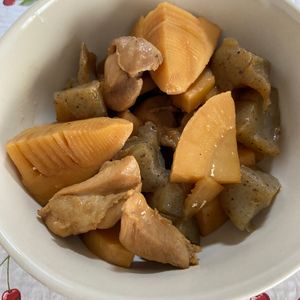 万福の作ってみた!投稿(【たけのこ鶏肉こんにゃくの照り煮】ご飯にもお酒にも♡)