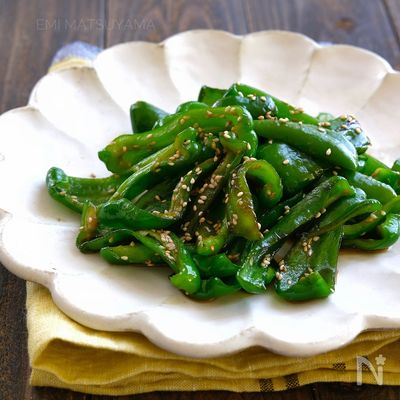 ピーマンのごまぽん照り炒め