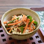 レンジで簡単♪人参、えのき、鶏そぼろナムル