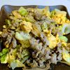 ejaの作ってみた!投稿(調味料2つ!豚こまとキャベツのオイマヨ卵炒め)