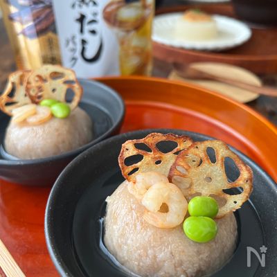 レンジで簡単!おもてなしにもおすすめ【もちもちれんこん饅頭】