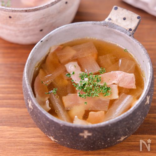 【大根とベーコンの洋風スープ】和にも洋にも合わせやすい♪