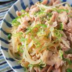 簡単！節約＊豚こまと春雨のネギ塩炒め