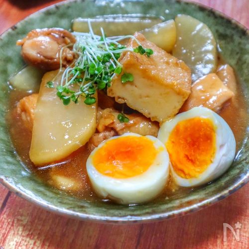 煮込み10分♪鶏大根厚揚げの煮物