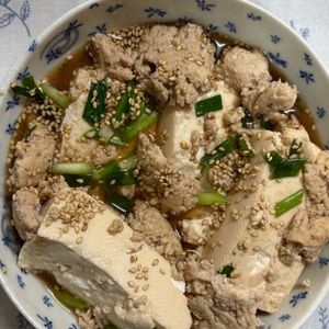 チョビの助の作ってみた!投稿(豆腐だけでご飯のおかず！豆腐の甘辛醤油煮(ご飯に乗せても))