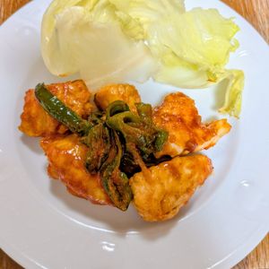 れいかの作ってみた!投稿(鶏とピーマンのコチュジャン炒め♩焼くだけ簡単！白米泥棒おかず)