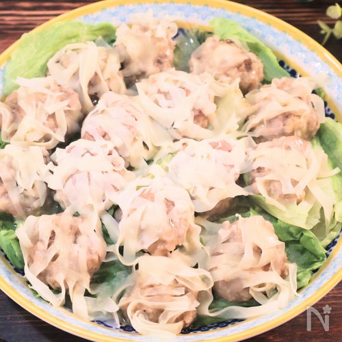◆包まない!レンジでシュウマイ◆こねるのもポリ袋で♪