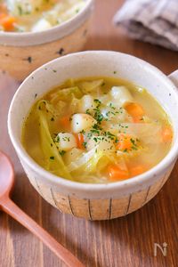 【コンソメ野菜スープ】簡単！野菜が甘くておいしい♪