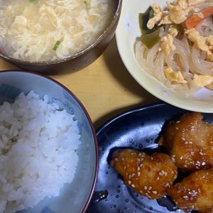 じゃがいもの作ってみた!投稿(油は大さじ2♪むね肉で作る♪『揚げない鶏唐の甘酢ごまあえ』)
