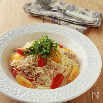 トマトとツナの冷やしそうめん