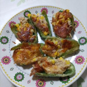 KUMIKOの作ってみた!投稿(めちゃ旨♡チーズ薫る『ピーマンのツナマヨコーン詰め』)