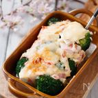 豆腐とブロッコリーのめんマヨチーズグラタン【#水切り不要】