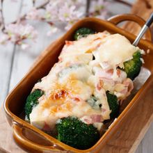 豆腐とブロッコリーのめんマヨチーズグラタン【#水切り不要】
