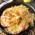 にんにくが効いてる♪トマトのパン粉焼き