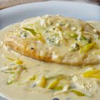 甘ねぎと鶏むね肉のゴルゴンゾーラクリーム煮