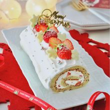 【ブッシュドノエル】アーモンドフラワーで!低糖質ロールケーキ