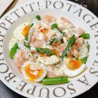 【エビとアスパラと卵のサラダ】食卓が華やぐひと皿♪