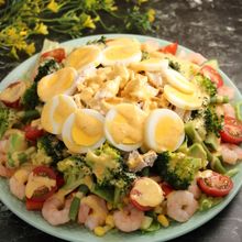 糖質オフ！コブサラダ　ドレッシング作りから