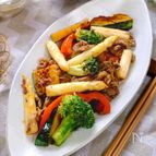 『焼き野菜と牛肉のBBQ炒め』佐賀県産ホワイトアスパラ使用♡