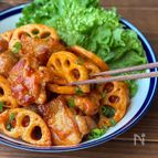 シャキシャキれんこん入り甘辛韓国風チキン