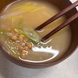 えみりんの作ってみた!投稿(とろうま♡炒めネギの納豆汁！)