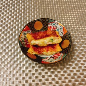 りんの作ってみた!投稿(ポテトサラダの油揚げ詰め醤油焼き)