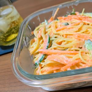 もっちの作ってみた!投稿(【めんたいスパサラ】明太子好きにはたまらん！幸せスパサラ♡)