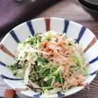 マヨなしヘルシーやみつき♡豆苗と大根の梅ツナ塩昆布サラダ