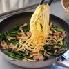 簡単！『ほうれん草とベーコンとしめじの醤油パスタ』の工程4