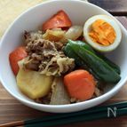 【アレンジレシピ】カレー肉じゃが・味玉つき